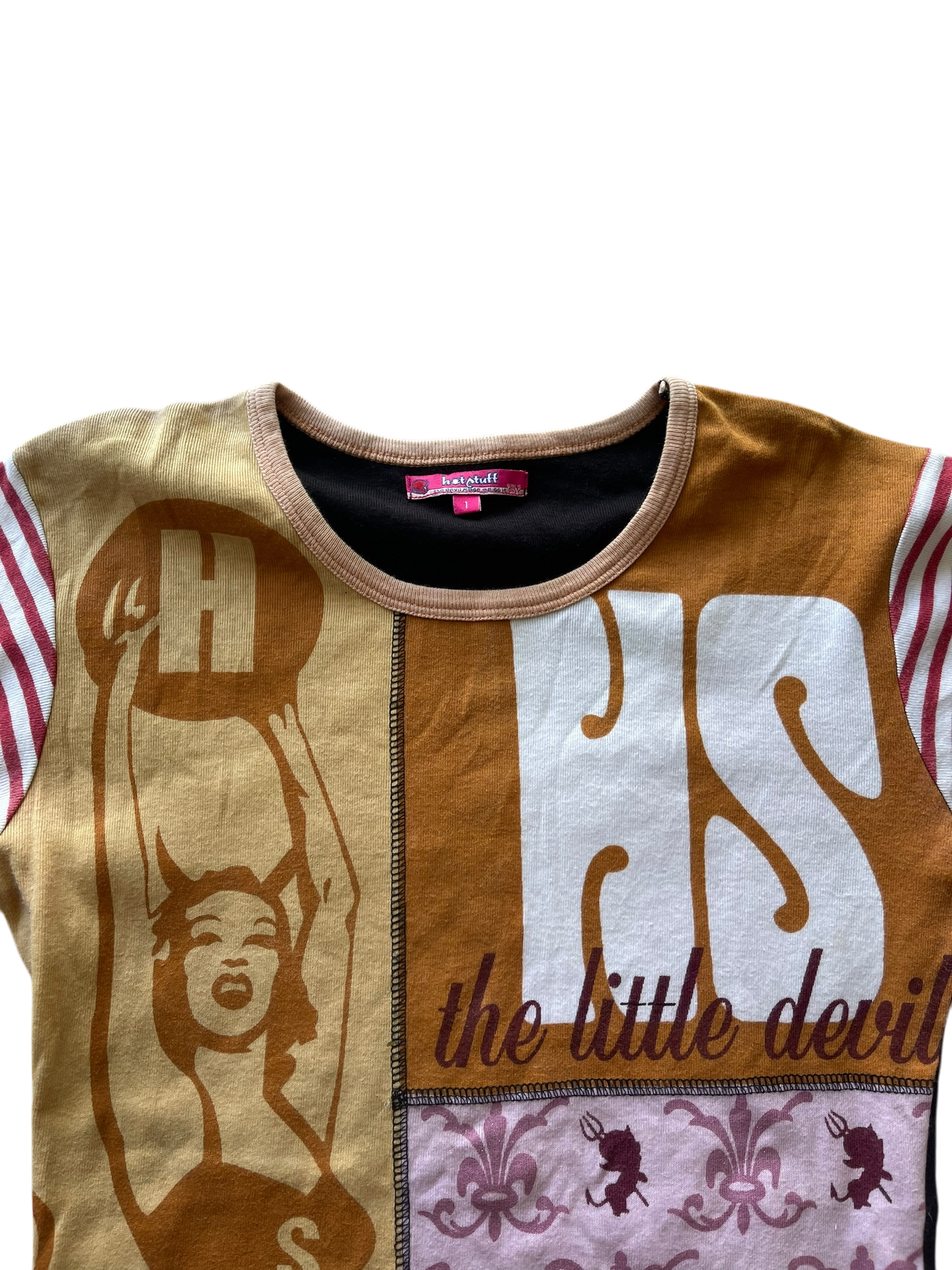 Hotstuff Graphic Printed Patchwork Top