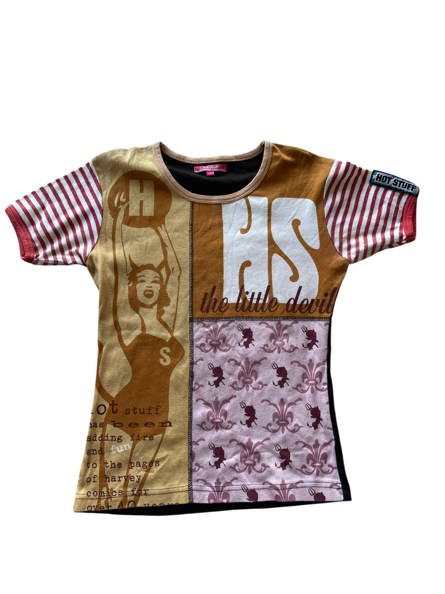 Hotstuff Graphic Printed Patchwork Top