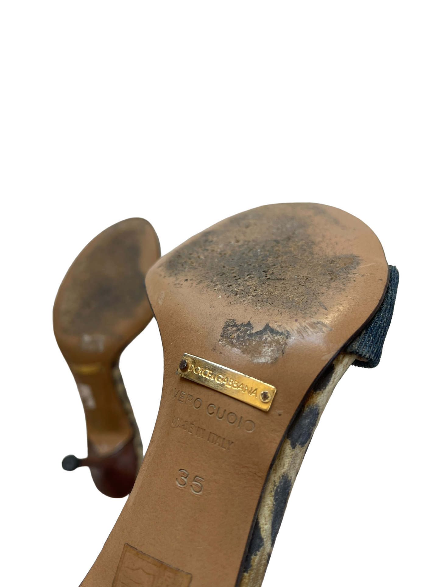 Dolce & Gabbana Denim Leopard Heels