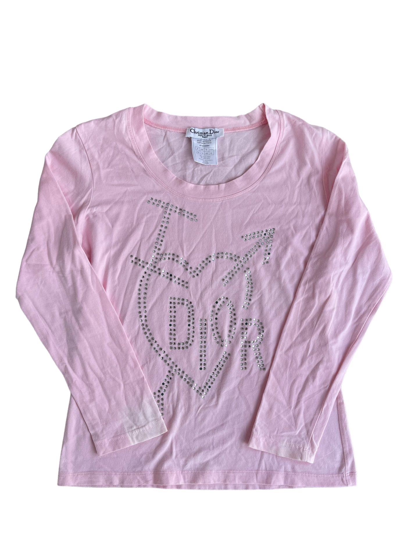 Christian Dior Rhinestone Long Sleeve Top