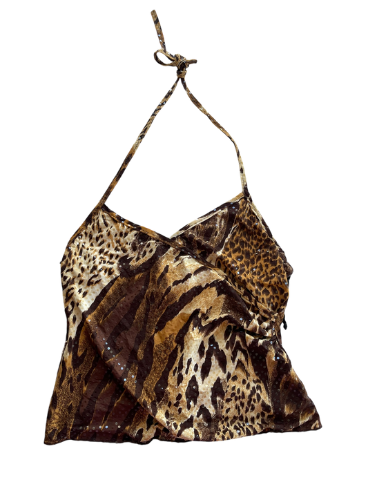 Todayswoman Animal Print Halter Top