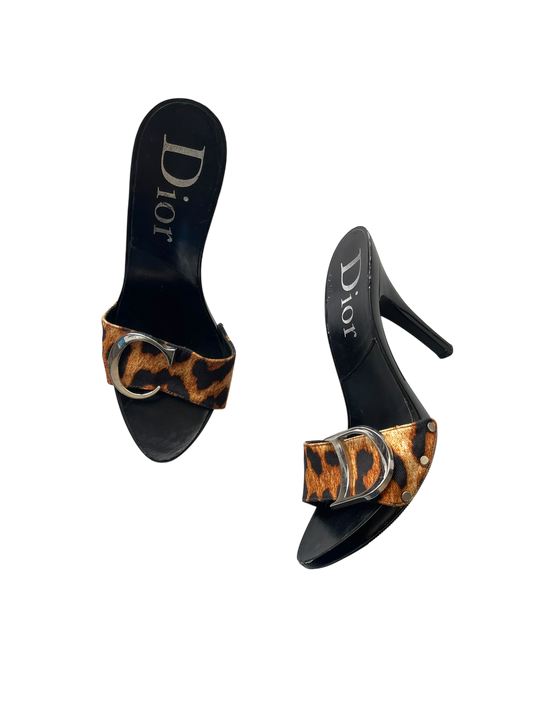 Dior Leopard Print Mules l EU 36 l NZ 5-6