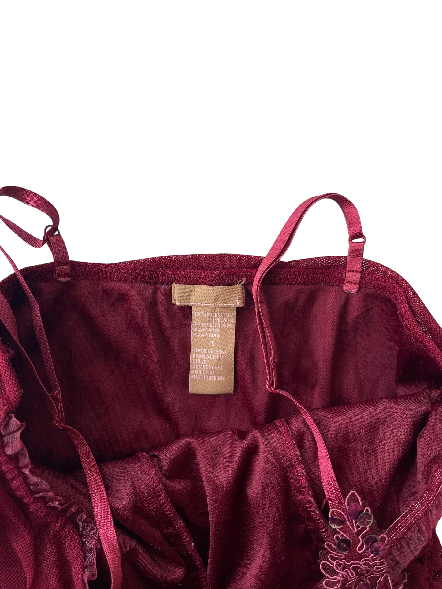 Ruffled Wine Red Top I 6