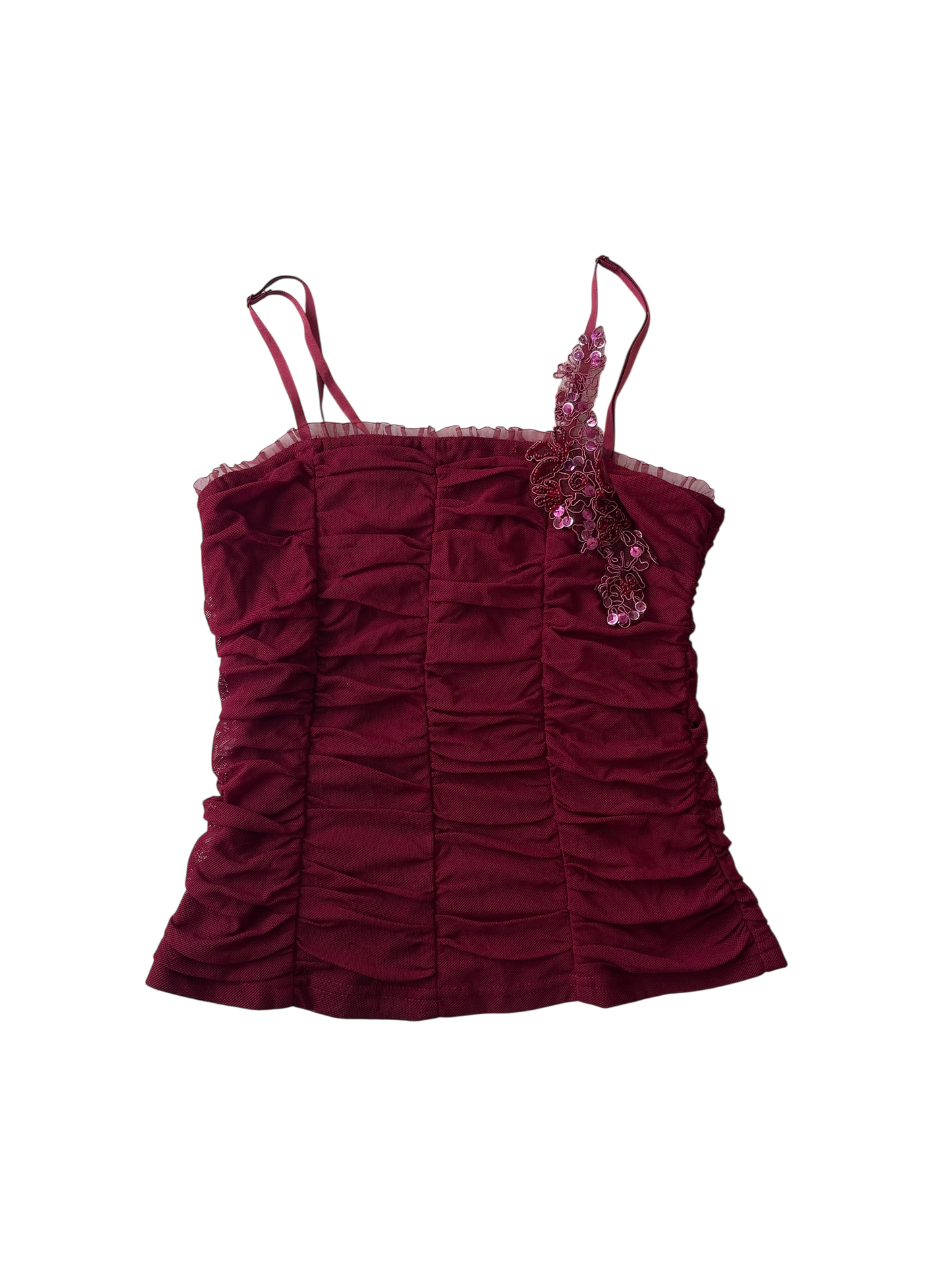 Ruffled Wine Red Top I 6