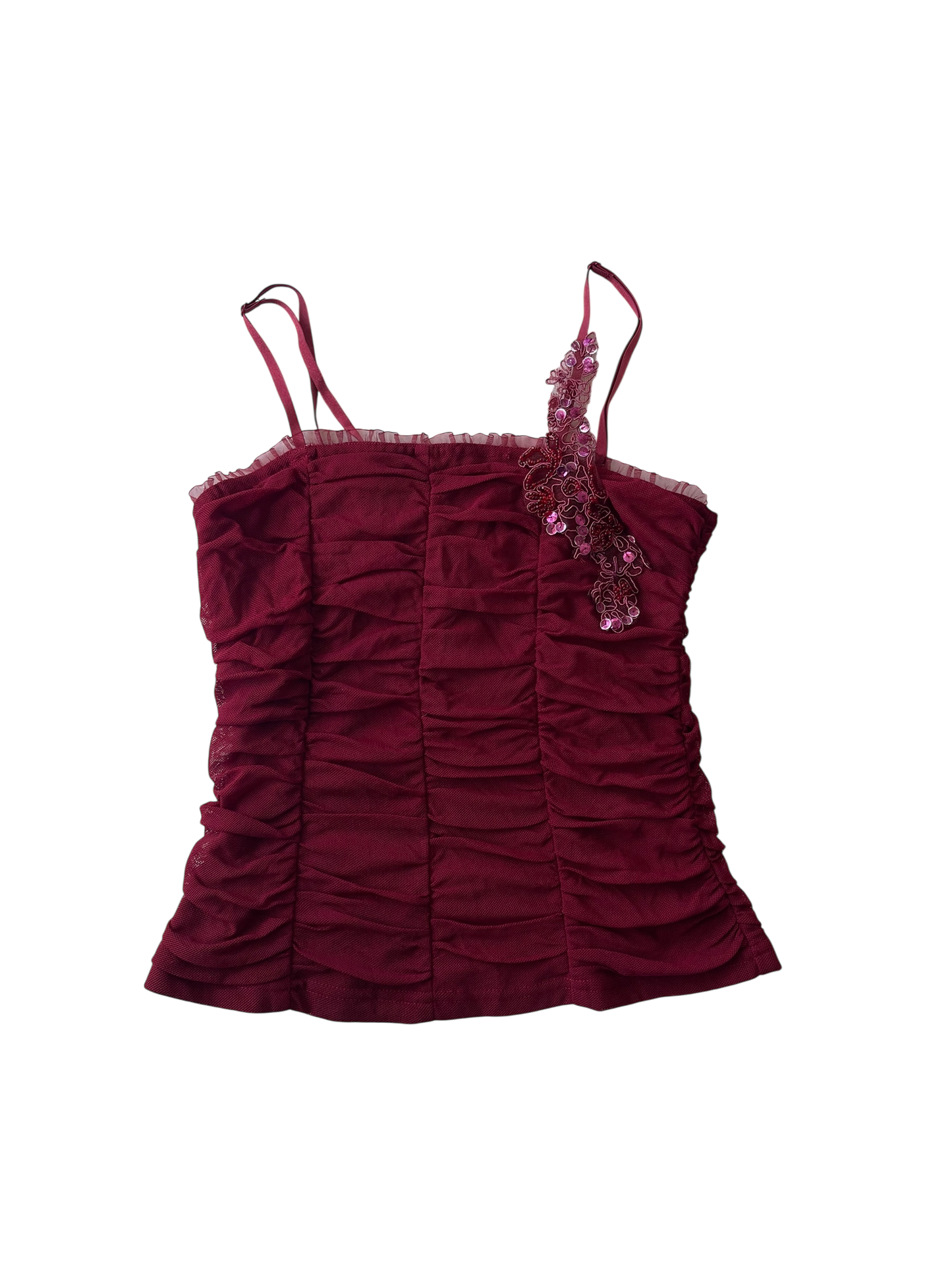 Ruffled Wine Red Top I 6