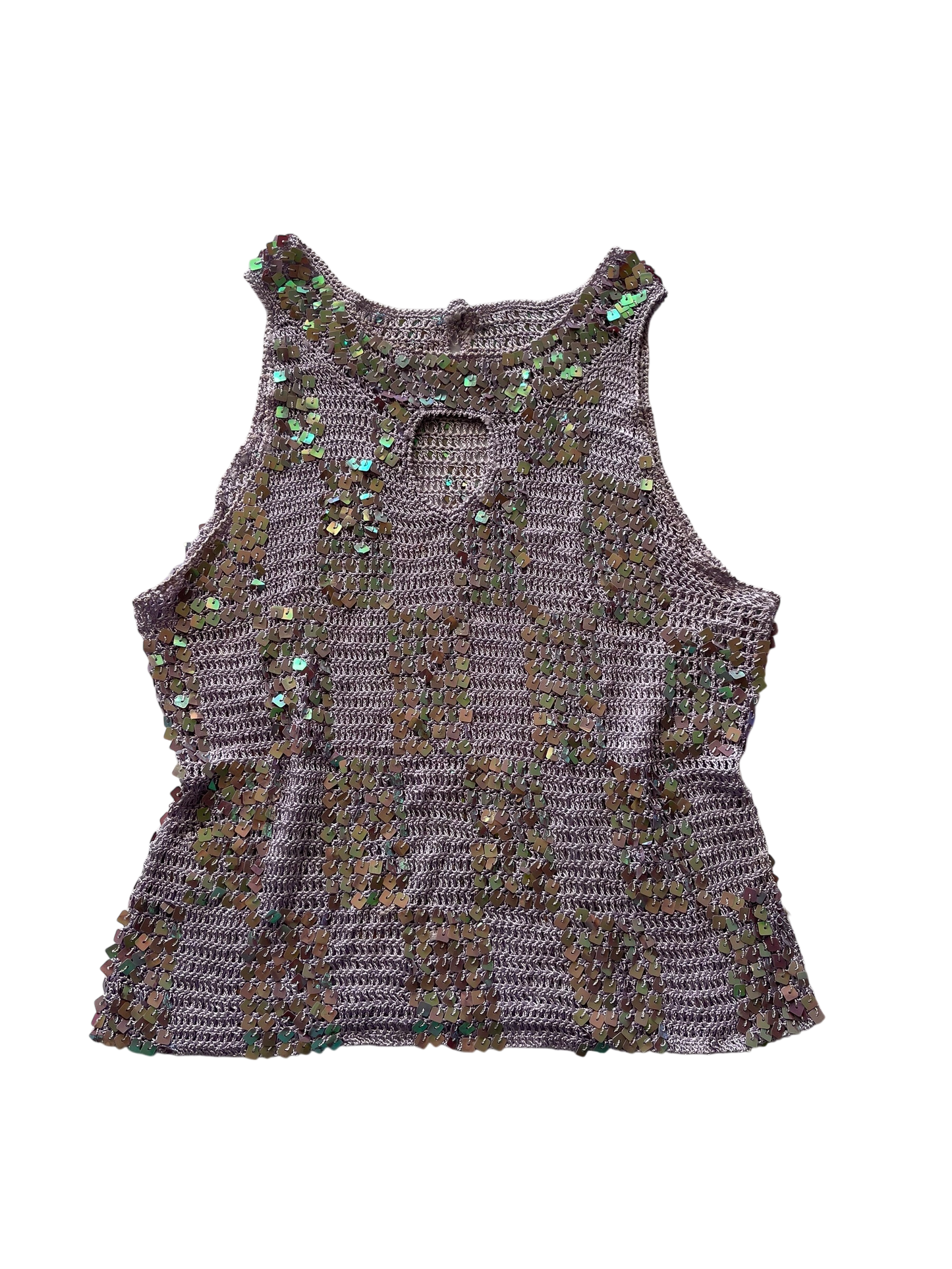 Purple Sequin Mesh Tank Top l 8-10