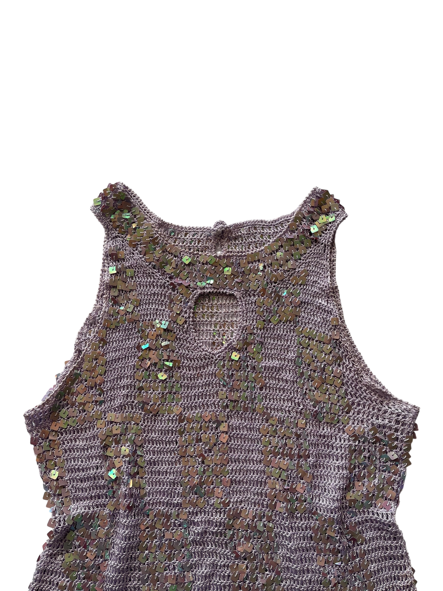 Purple Sequin Mesh Tank Top l 8-10