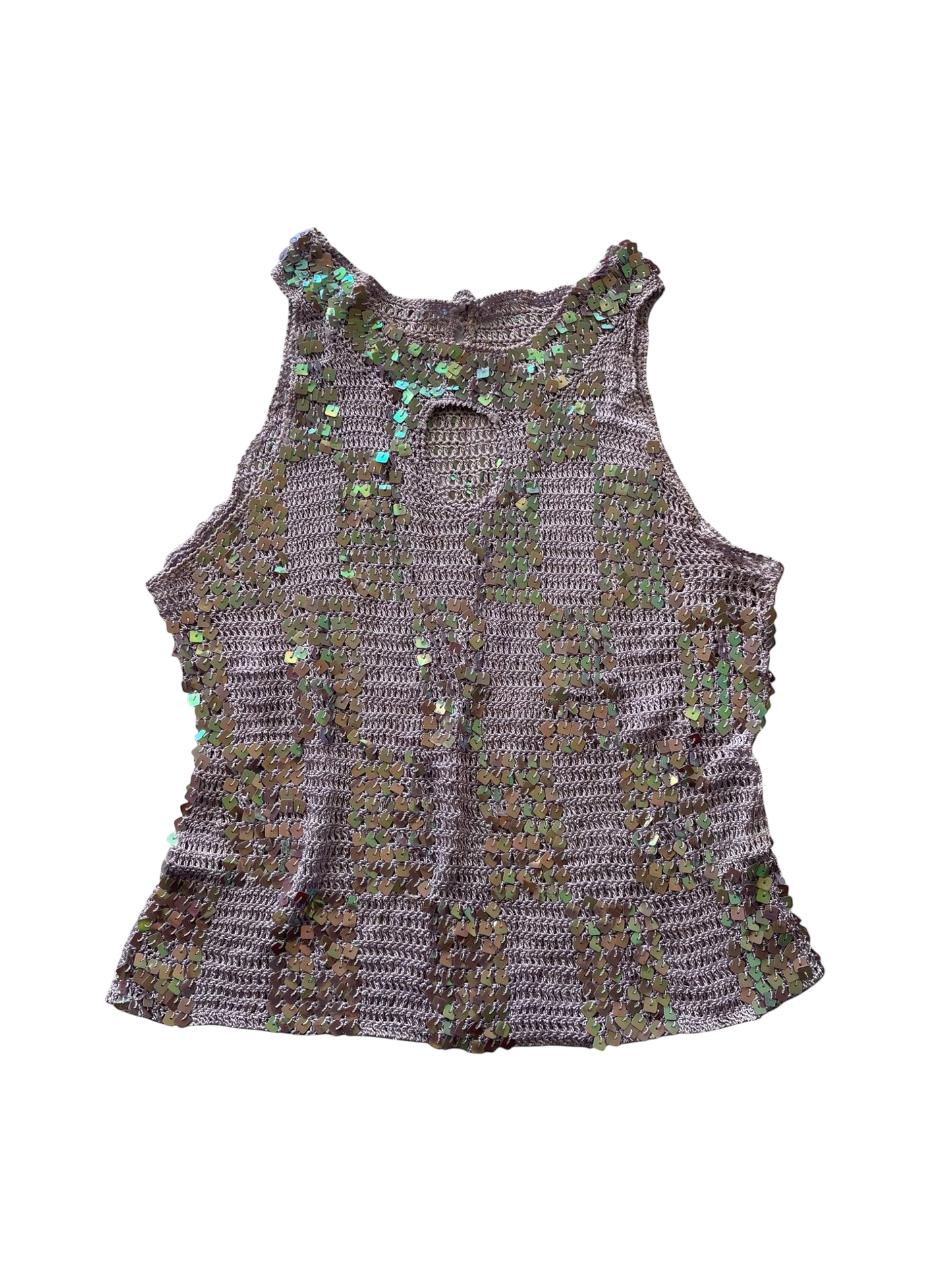 Purple Sequin Mesh Tank Top l 8-10