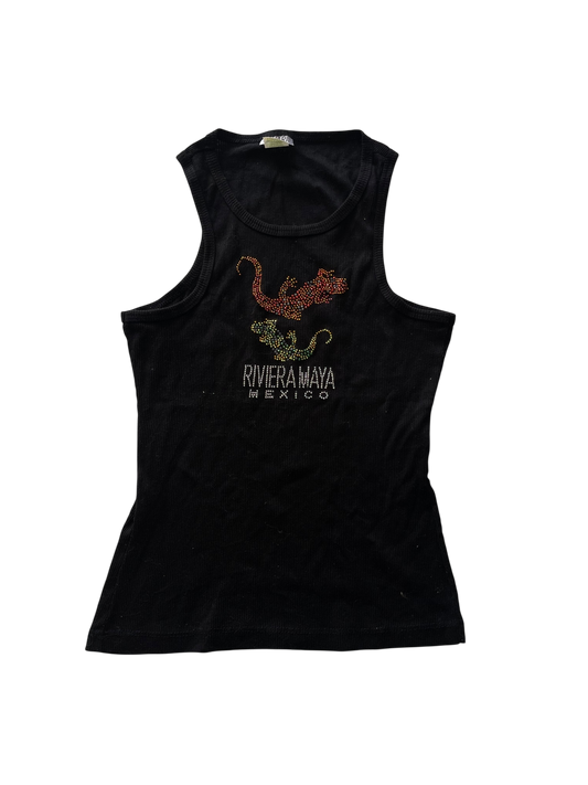 Usharis "Riviera Maya Mexico" Rhinestone Tank Top l 6-8