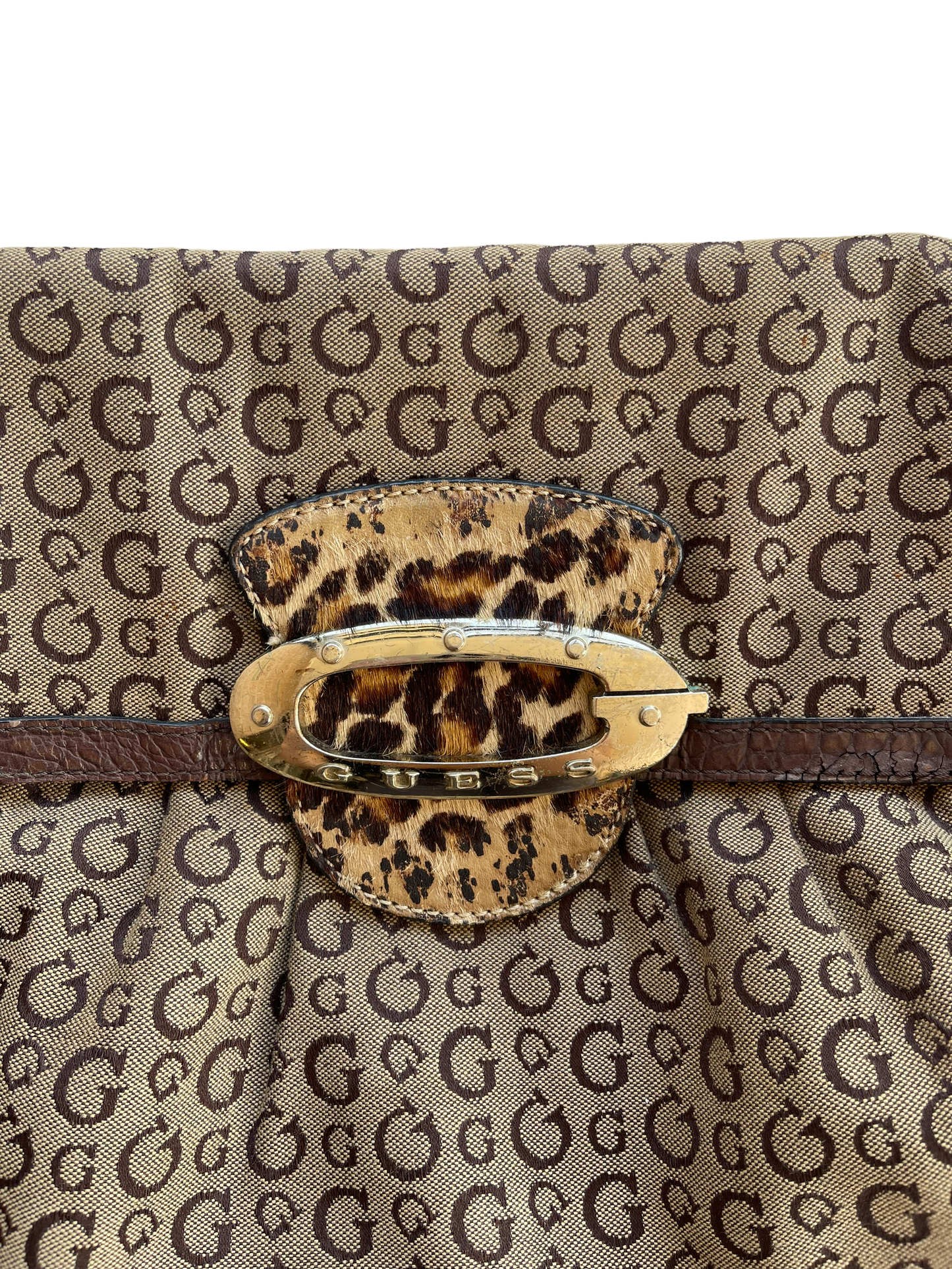 Guess Leopard Print Baguette